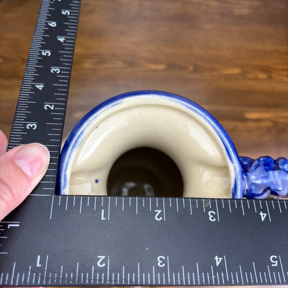 Vintage Jasba West German Vase Folk Art Pottery with Braided Handles 1960s - Picture 11 of 12